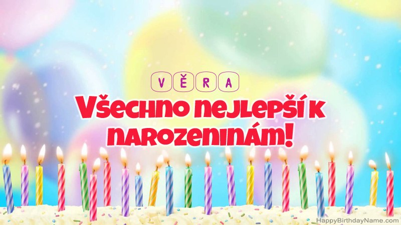 Funny Happy Birthday karty pro Věra
