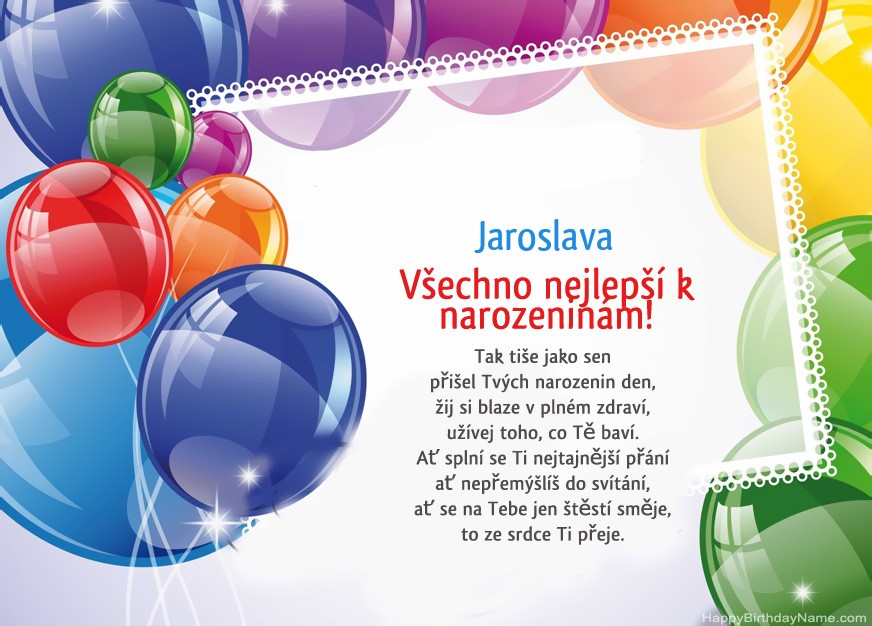 Všechno nejlepší k narozeninám Jaroslava!
