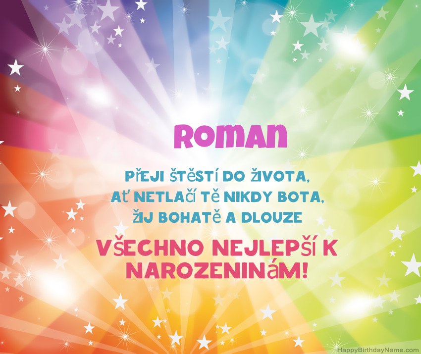 Krásné blahopřání k narozeninám pro Roman