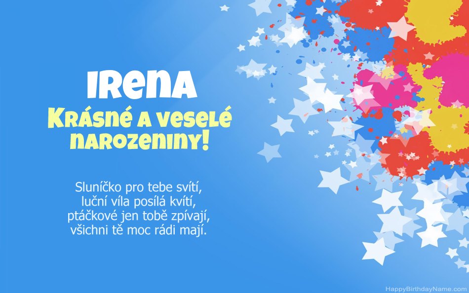 Blahopřeji k narozeninám Irena
