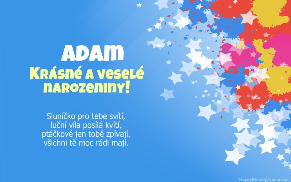 Blahopřeji k narozeninám Adam
