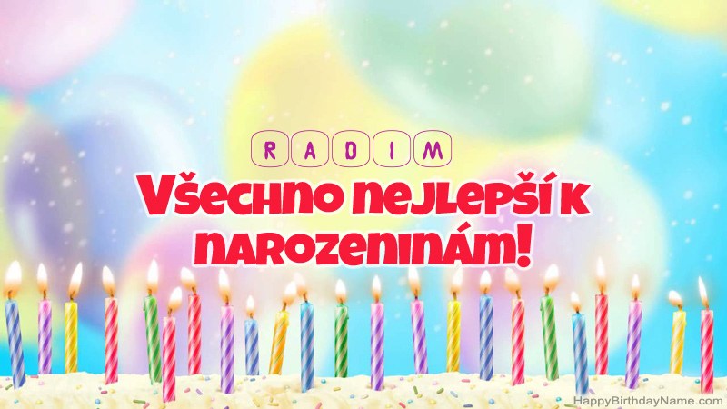 Funny Happy Birthday karty pro Radim
