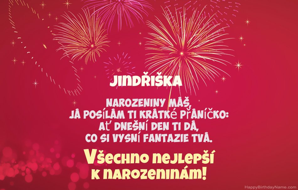 Krásné a veselé narozeniny Jindřiška, krásné básně