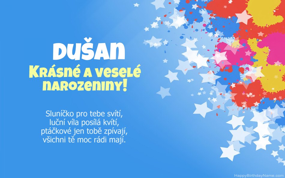 Blahopřeji k narozeninám Dušan