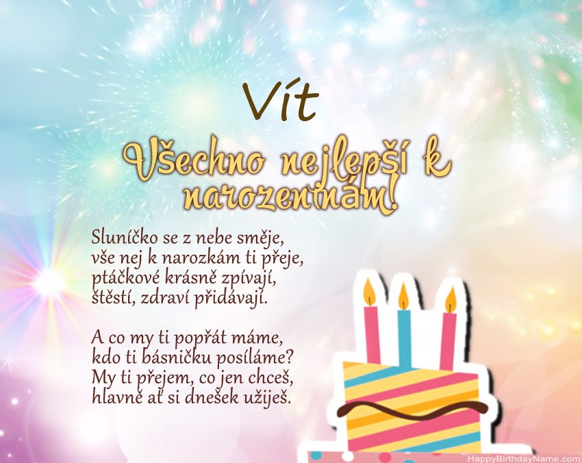 Všechno nejlepší k narozeninám Vít ve verši