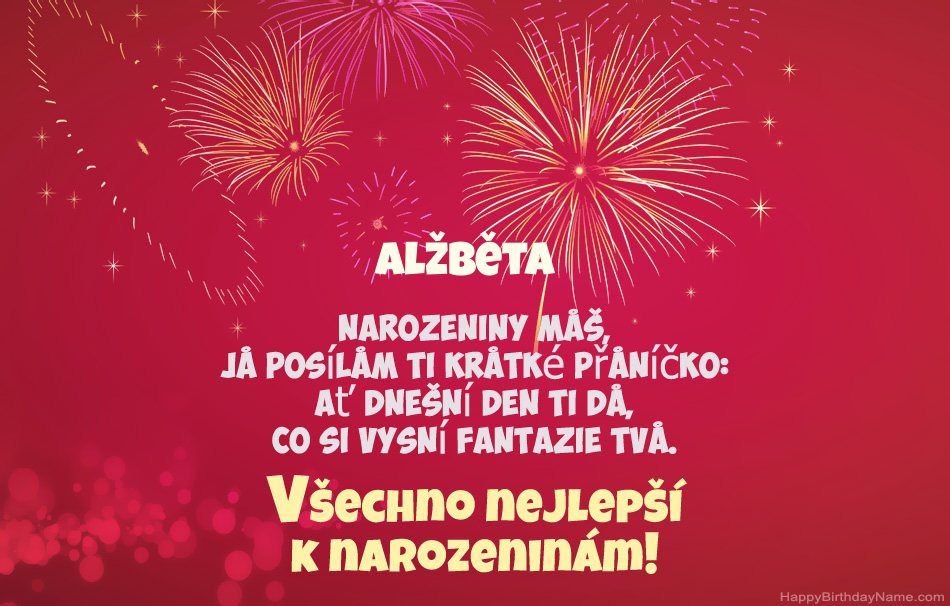 Krásné a veselé narozeniny Alžběta, krásné básně