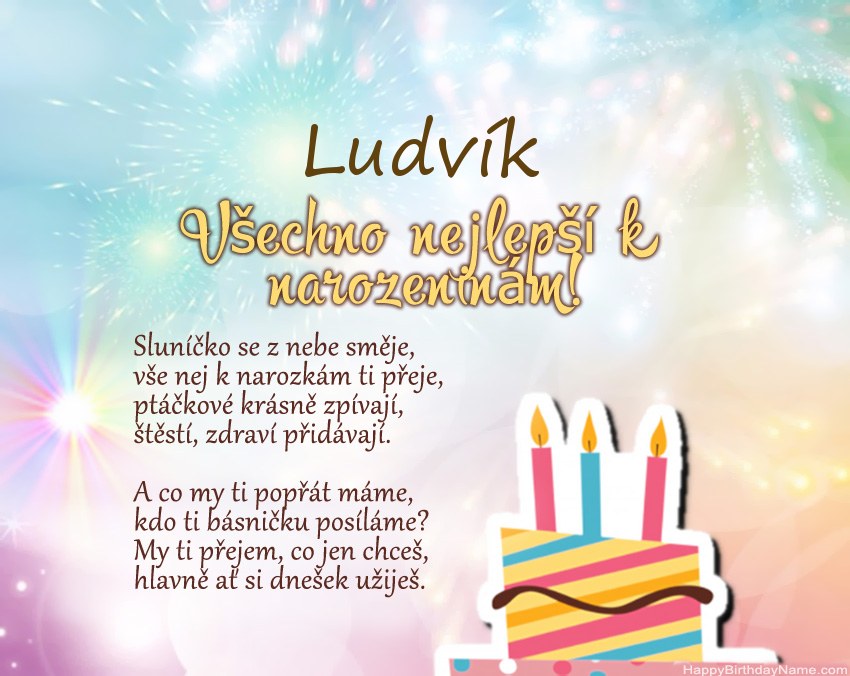 Všechno nejlepší k narozeninám Ludvík ve verši