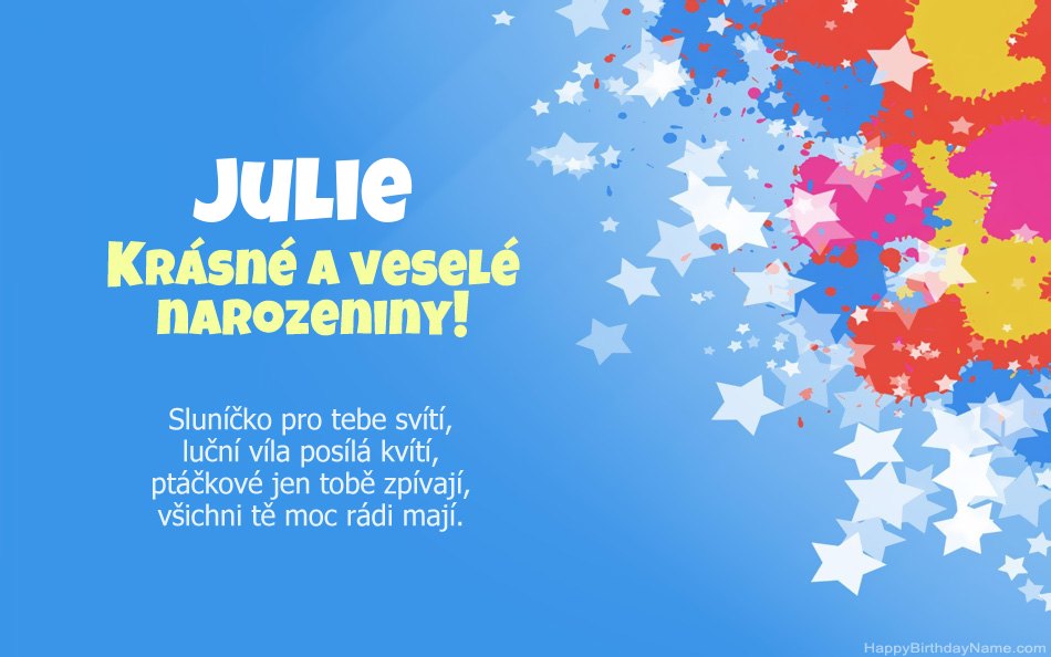 Blahopřeji k narozeninám Julie