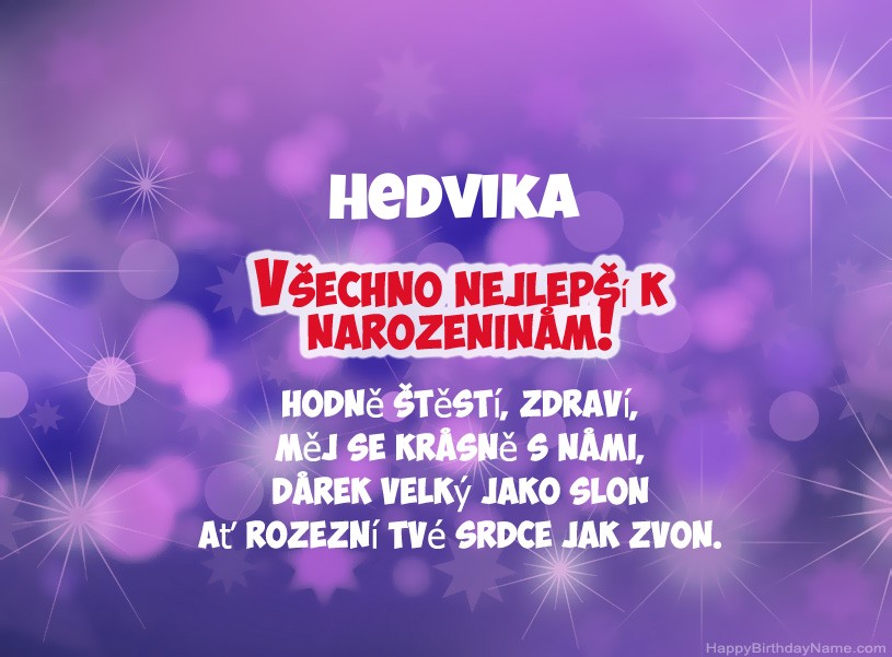Krásné fotografie k narozeninám Hedvika