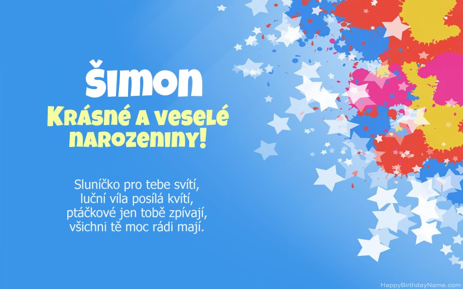 Blahopřeji k narozeninám Šimon