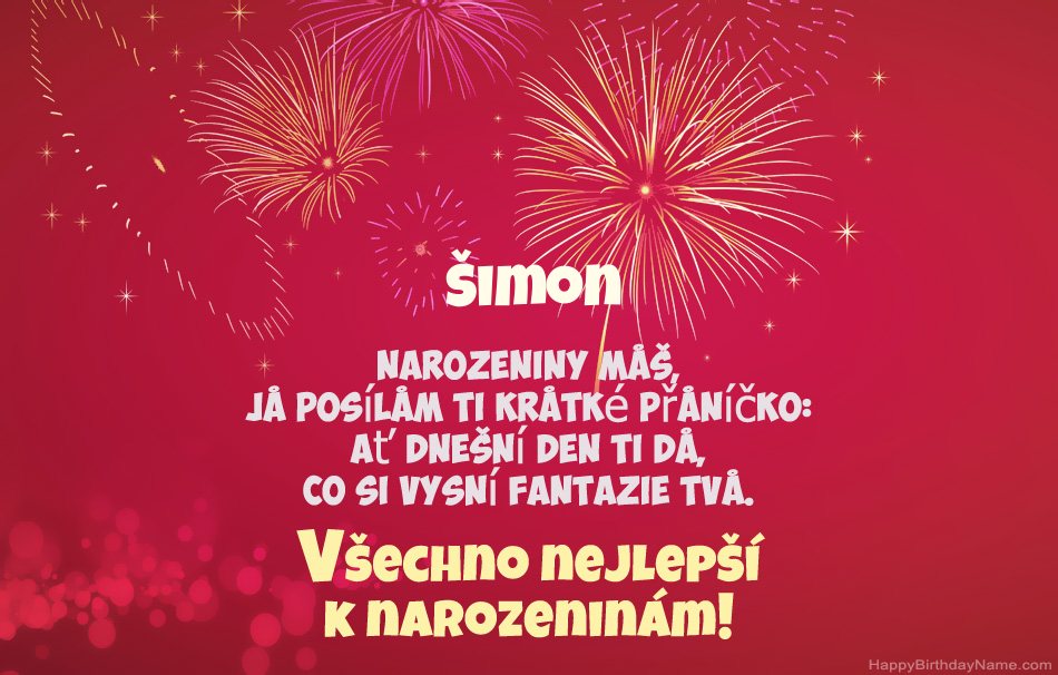Krásné a veselé narozeniny Šimon, krásné básně