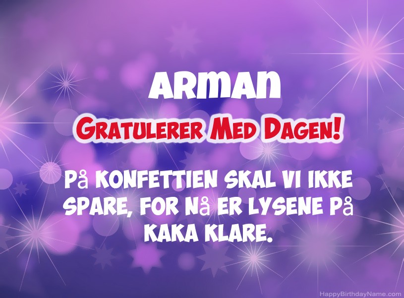 Ønsker Arman for gratulerer med dagen