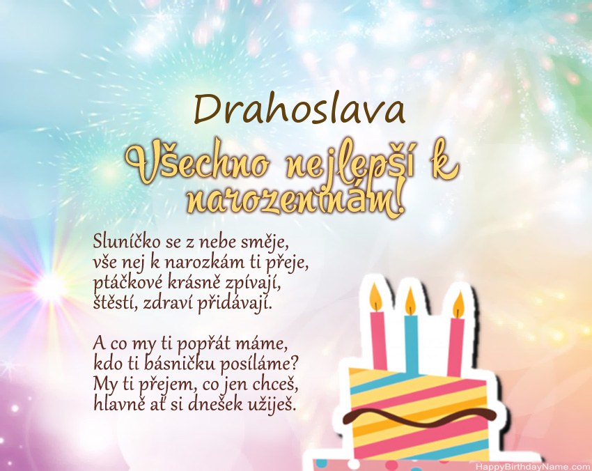 Všechno nejlepší k narozeninám Drahoslava ve verši