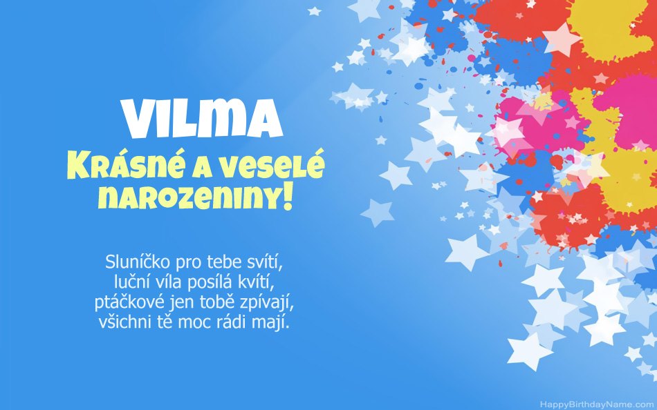 Blahopřeji k narozeninám Vilma