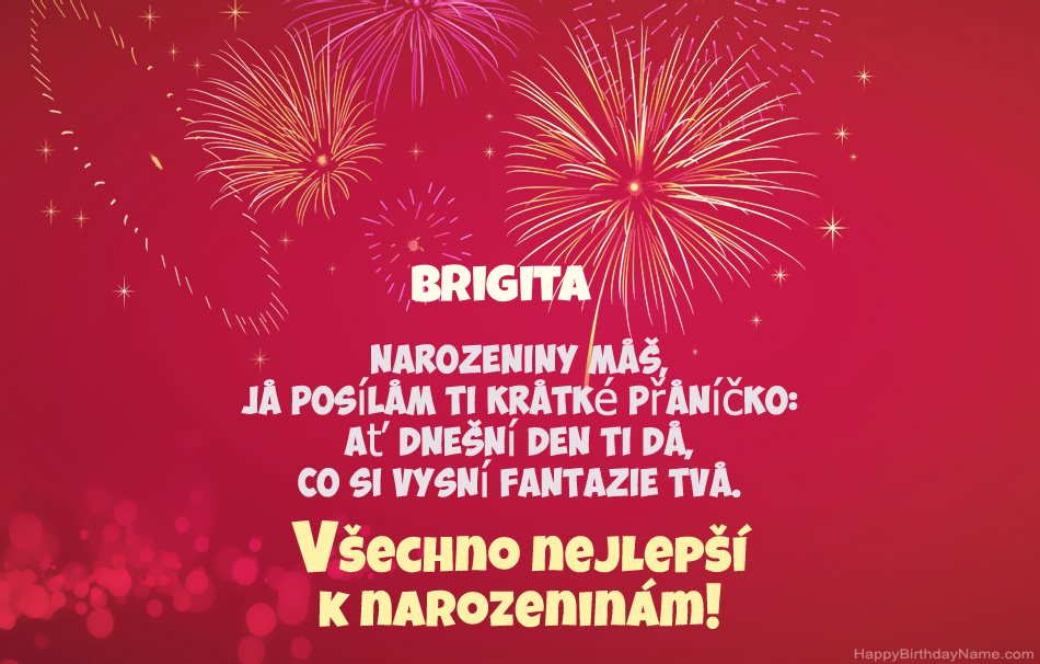 Krásné a veselé narozeniny Brigita, krásné básně