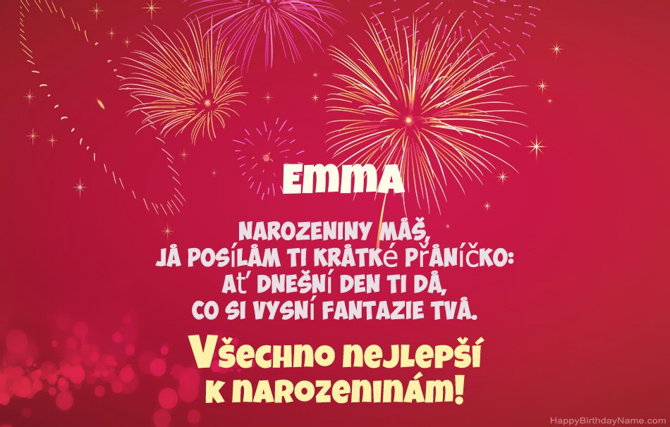 Krásné a veselé narozeniny Emma, krásné básně
