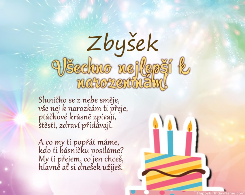 Všechno nejlepší k narozeninám Zbyšek ve verši