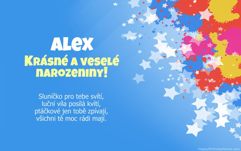 Blahopřeji k narozeninám Alex