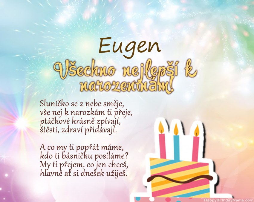 Všechno nejlepší k narozeninám Eugen ve verši