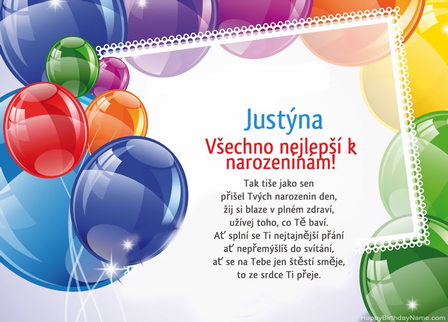 Všechno nejlepší k narozeninám Justýna!