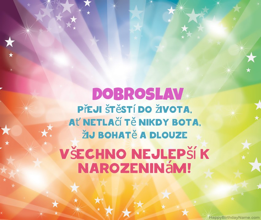 Krásné blahopřání k narozeninám pro Dobroslav