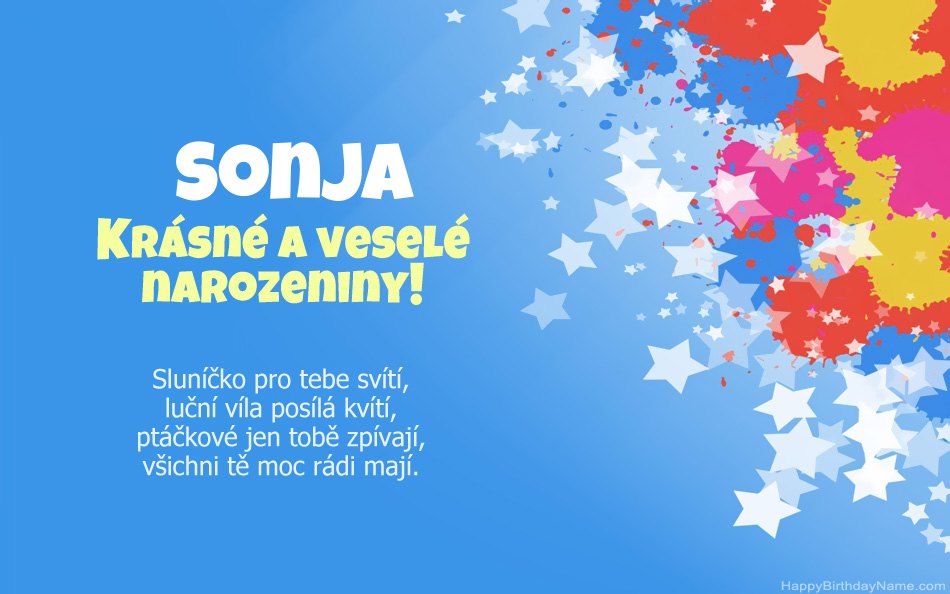 Blahopřeji k narozeninám Sonja Blahopřeji k narozeninám Sonja