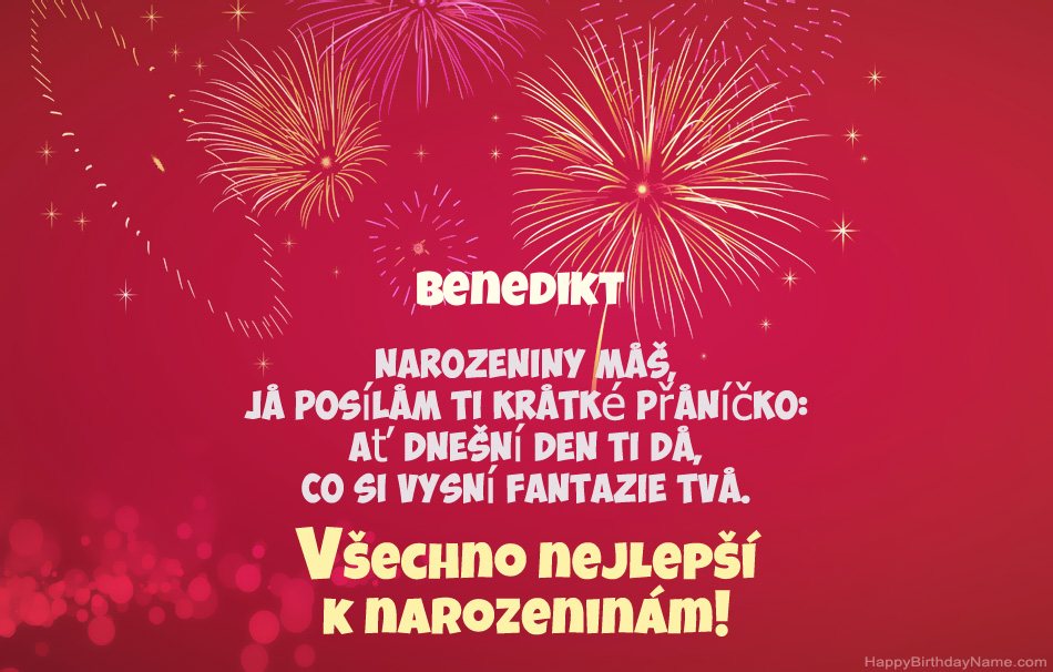 Krásné a veselé narozeniny Benedikt, krásné básně