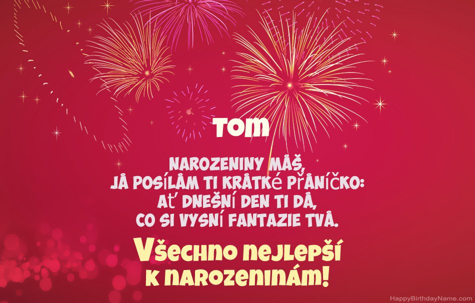 Krásné a veselé narozeniny Tom, krásné básně