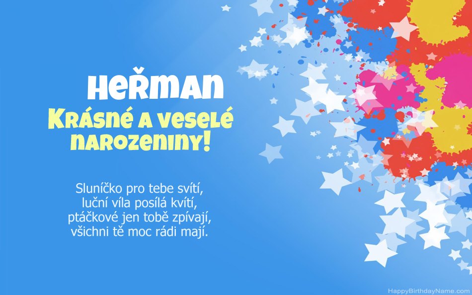 Blahopřeji k narozeninám Heřman