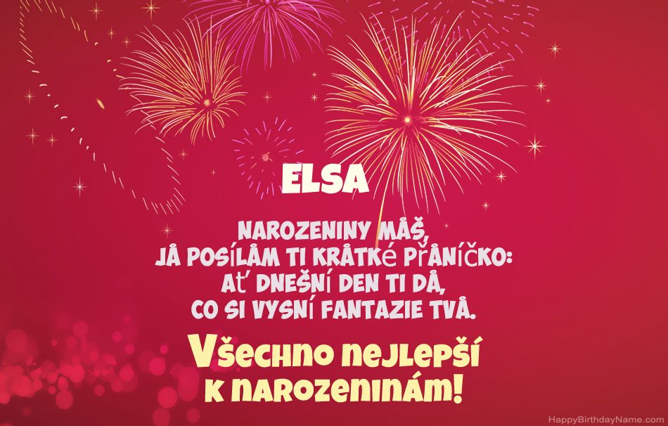 Krásné a veselé narozeniny Elsa, krásné básně