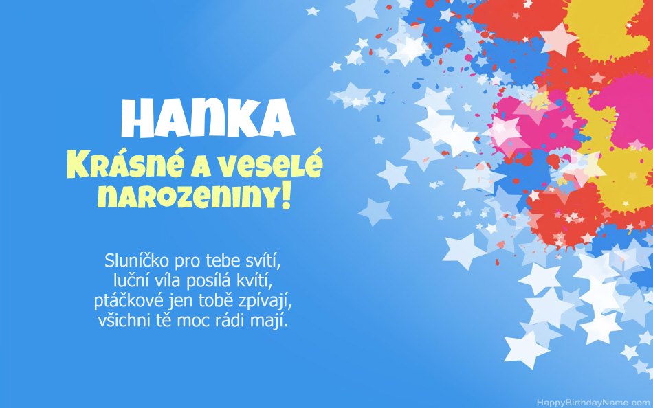 Blahopřeji k narozeninám Hanka