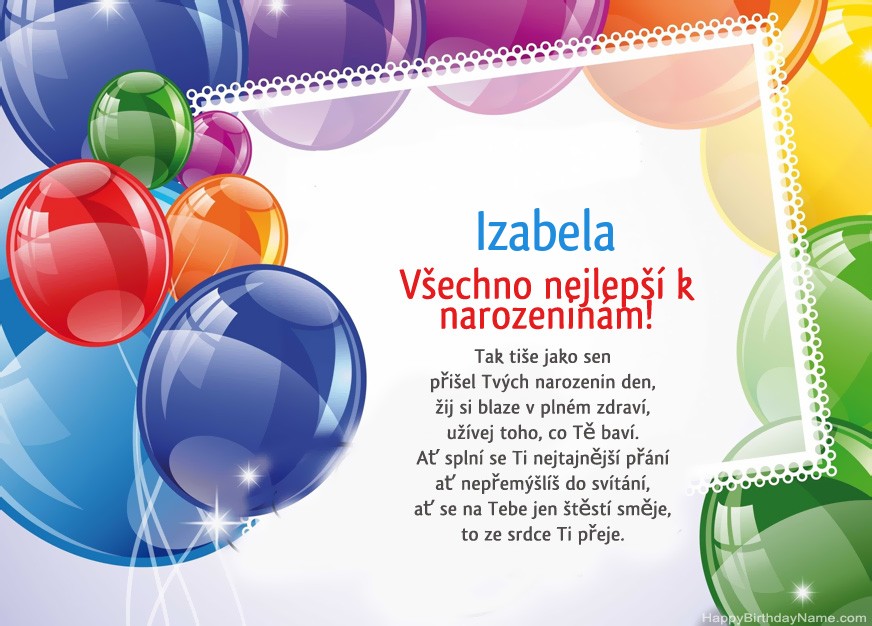 Všechno nejlepší k narozeninám Izabela!