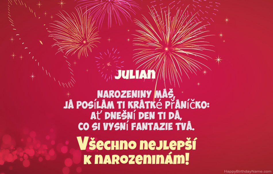 Krásné a veselé narozeniny Julian, krásné básně