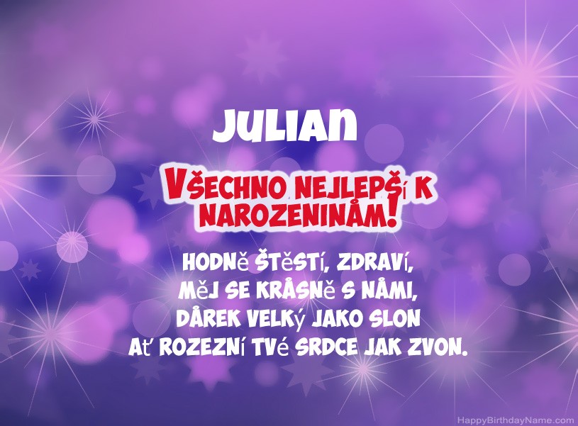 Krásné fotografie k narozeninám Julian