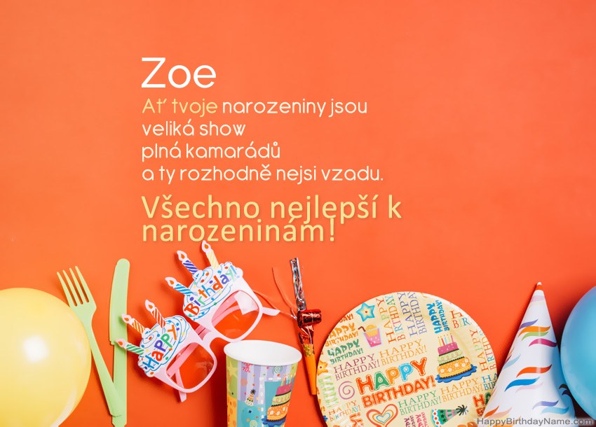 Všechno nejlepší k narozeninám pro Zoe