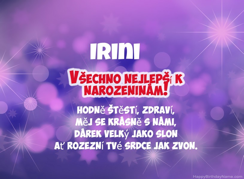 Krásné fotografie k narozeninám Irini