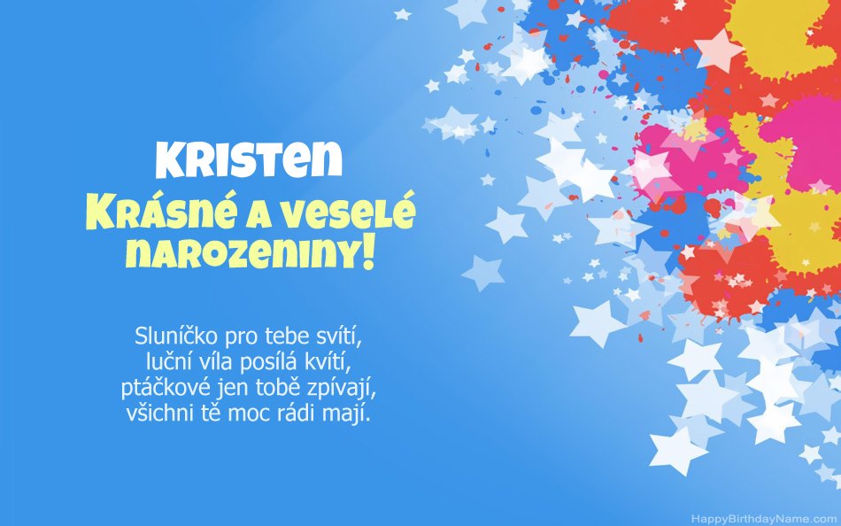 Blahopřeji k narozeninám Kristen
