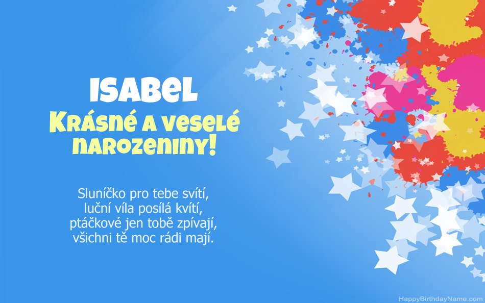 Blahopřeji k narozeninám Isabel