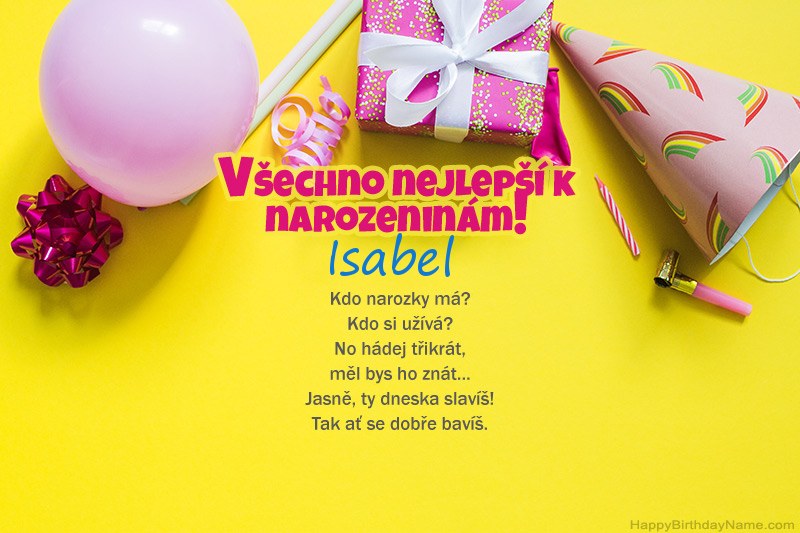 Všechno nejlepší k narozeninám Isabel v próze