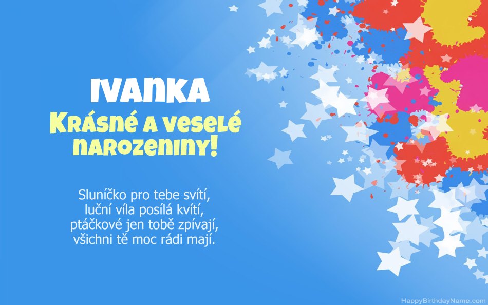 Blahopřeji k narozeninám Ivanka