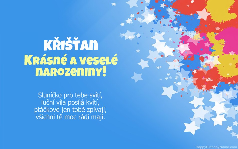 Blahopřeji k narozeninám Křišťan