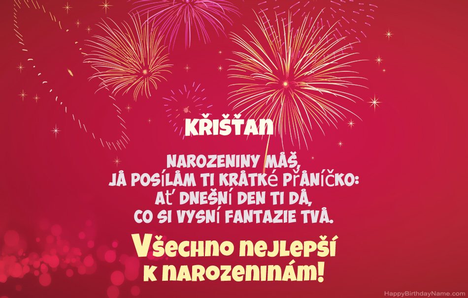 Krásné a veselé narozeniny Křišťan, krásné básně