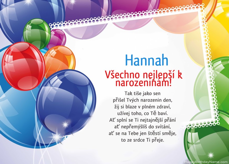 Všechno nejlepší k narozeninám Hannah!