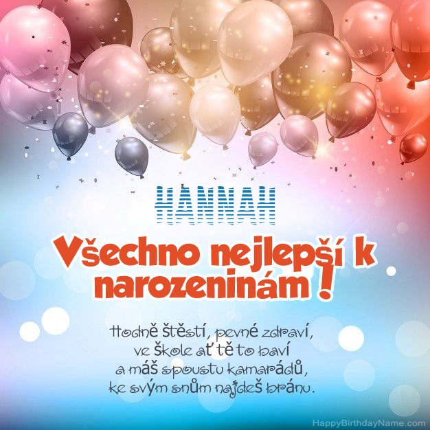 Básně k narozeninám pro Hannah