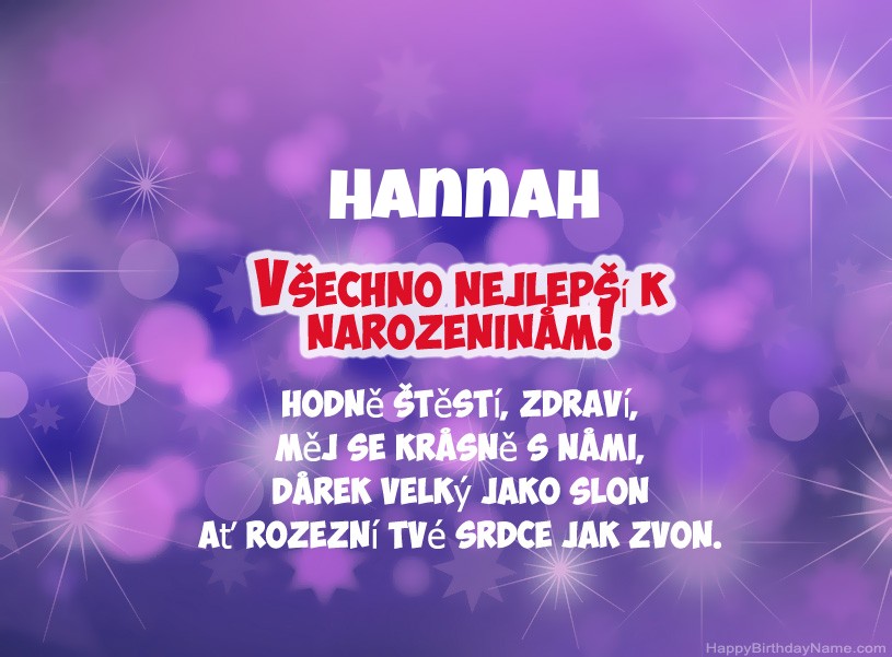 Krásné fotografie k narozeninám Hannah