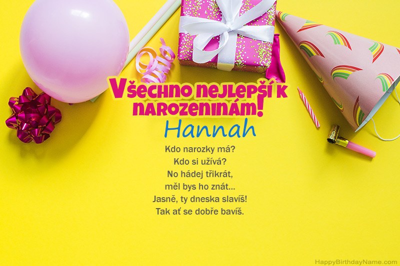 Všechno nejlepší k narozeninám Hannah v próze