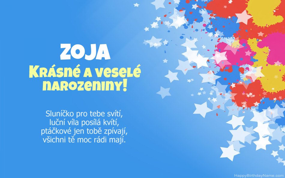 Blahopřeji k narozeninám Zoja Blahopřeji k narozeninám Zoja