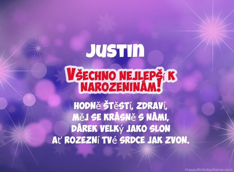 Krásné fotografie k narozeninám Justin
