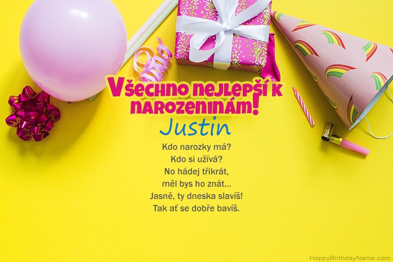 Všechno nejlepší k narozeninám Justin v próze