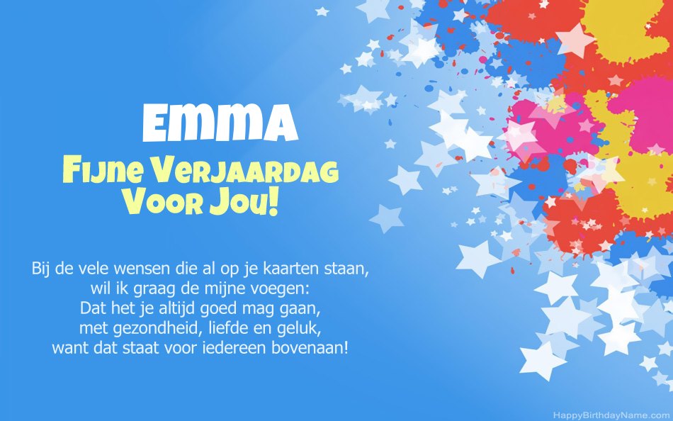 Gefeliciteerd met de verjaardag van Emma